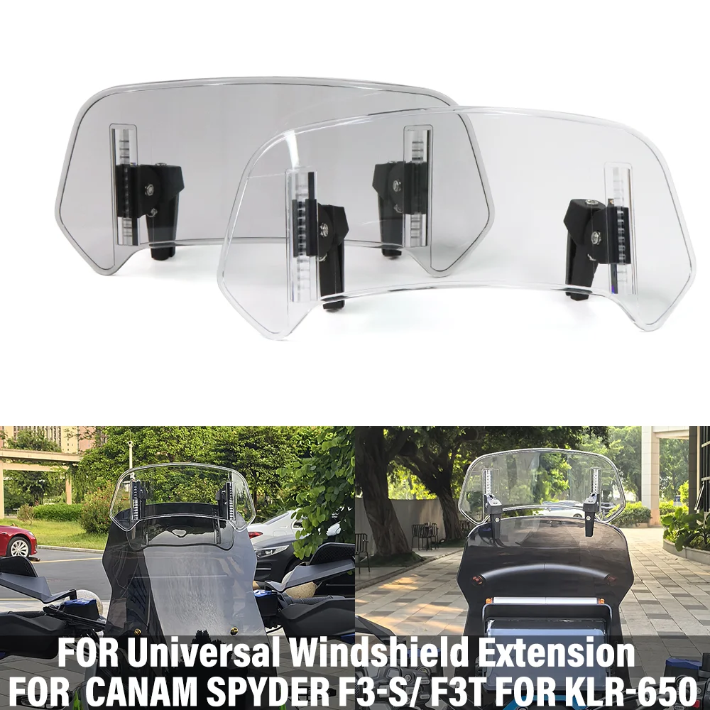 Universal Motorrad Vorne Einstellbare Verlängerung Windschutzscheibe Spoiler Deflektoren FÜR CanAm Spyder F3-S/F3T Für KLR-650 Windschutzscheibe Image