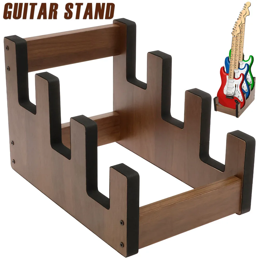 Gitarre Ständer Sperrholz Bass Ständer Nicht-slip Gitarre Lagerung Inhaber Elektrische Gitarre Display-ständer Musical Instrument Zubehör Image