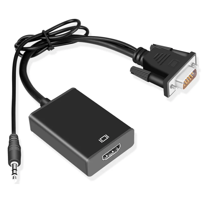 Convertitore da VGA a HD Ingresso VGA Uscita compatibile HDMI Adattatore cavo audio video ad alta definizione per computer portatile TV Proiettore