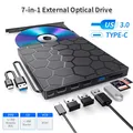 Unità ottiche lettore CD DVD RW esterno 7 in 1 Unità ottica USB 3.0 Tipo-C Masterizzatore DVD Lettore Unità disco per notebook Laptop Desktop