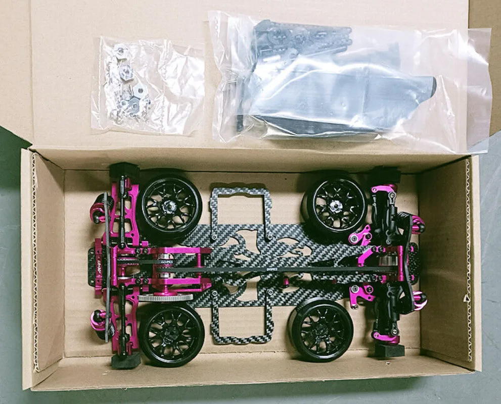 1:10 SAKURA D4 RC Hobby Two Drive Alloy Carbon Frame Body AWD EP Drift Racing Cary Kit