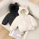 2025 Autunno Inverno Nuovi bambini Per il tempo libero Piumino con cappuccio per ragazze Parka Neonati maschi Cappotti caldi Cerniera Tuta sportiva Abbigliamento per bambini