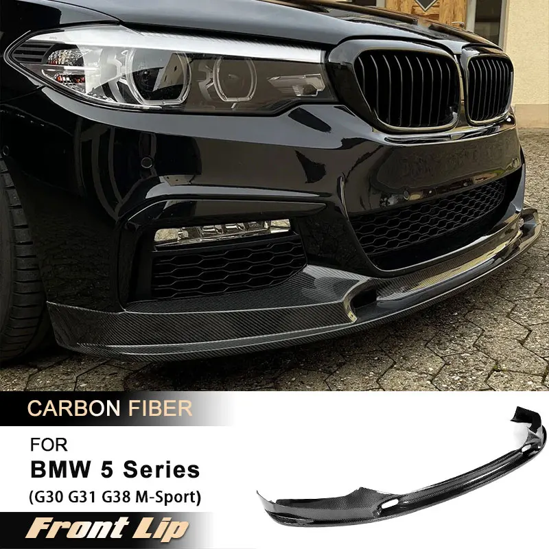 Auto-Frontstoßstangen-Lippenspoiler für BMW 5er G30 G31 M-Sport 2017–2020 Racing Frontlippe Kinnschürze Body Kit Vollcarbon Image