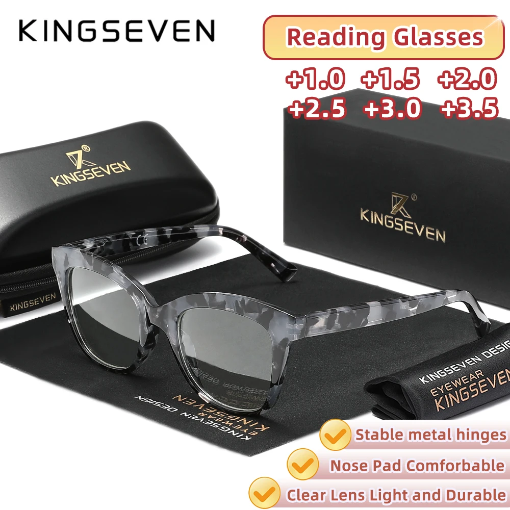 KINGSEVEN Lesebrille Anti-Blaulicht-Antifatigue-Brillenleser für ältere Menschen +1,0 +1,5 +2,0 +2,5 +3,0 +3,5 Mode Image