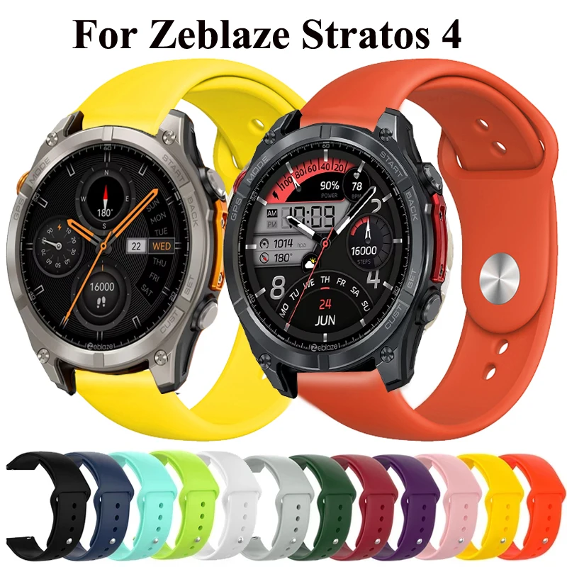 22 mm Silikonband für Zeblaze Stratos 4 3 2 Ultra Sportarmband für Zeblaze Vibe 7 7 Pro 7 Lite Btalk Ares 3 Plus/GTS 3 GTR 3 Pro Image