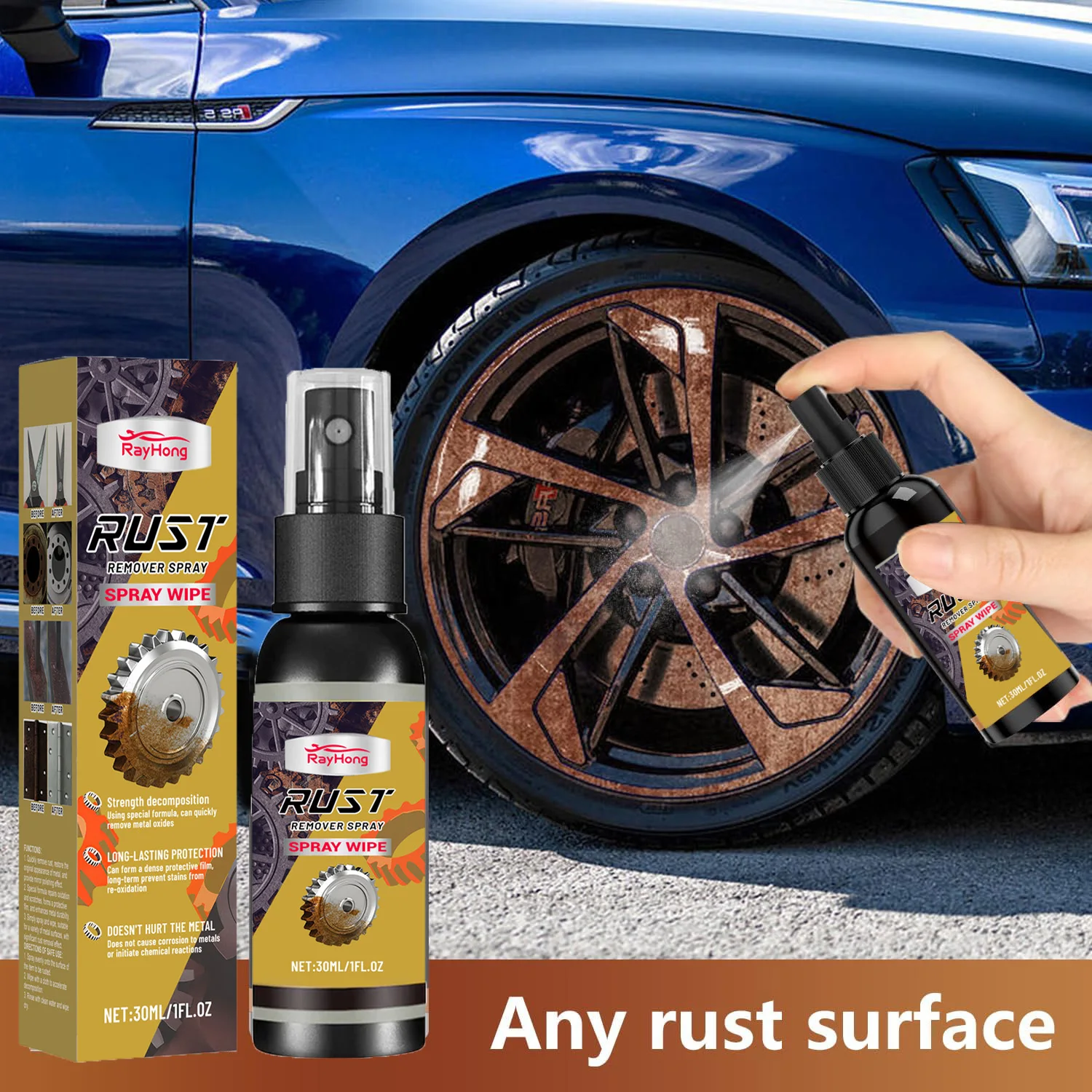 Multifunktionale Metall Rost Entferner Spray Auto Anti-Rost Entferner Teile Wartung Mittel Sauber Entrosten Spray Rost Fleck Reiniger Image