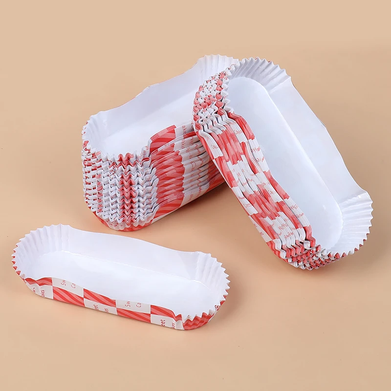 50/100 Stück Brotpapier-Tablett, Backförmchen, Muffins, Hamburger, ölbeständig, praktisch, Mini-Snack, Muffin-Wrapper, Cupcake-Liner-Werkzeuge Image