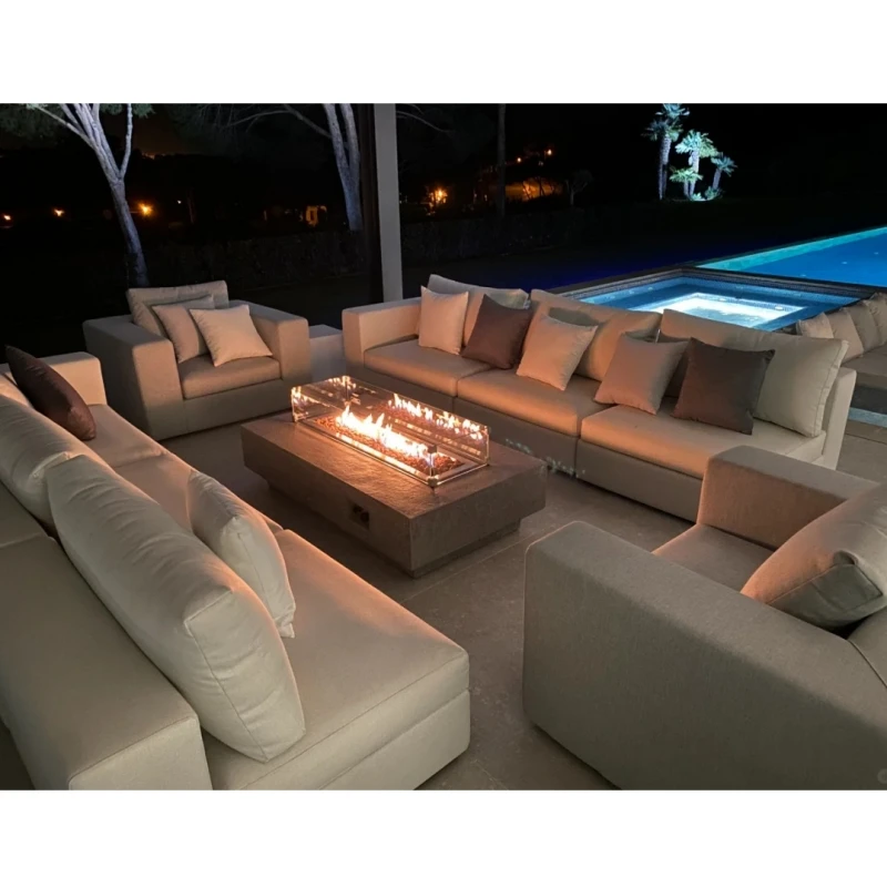 Ethanol-Tisch, Kamin, Feuerstellen-Tisch, Marmor, Bar-Tisch für den Außenbereich, großer Garten, Gas-Feuerstelle für den Außenbereich Image