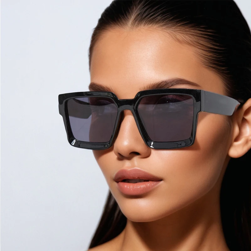 Radfahren 2 stücke Retro Quadratischen Rahmen Weibliche Sonnenbrille Frauen Klassiker Marke Design Grüne Sonnenbrille Unisex Beliebte Shades Brillen Image