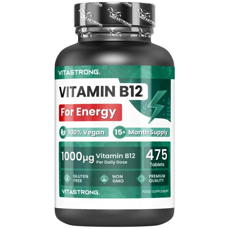 Vitamin B12 1000 mcg vegan, 475 Tabletten, 1 pro Tag (Escort 15 + Monate) B12 Vitamin für Energie, Müdigkeit und Immunsystem, Vit B12 Hochwertige Vitamin B 12 Cyanokobalamin ohne GMOs Image