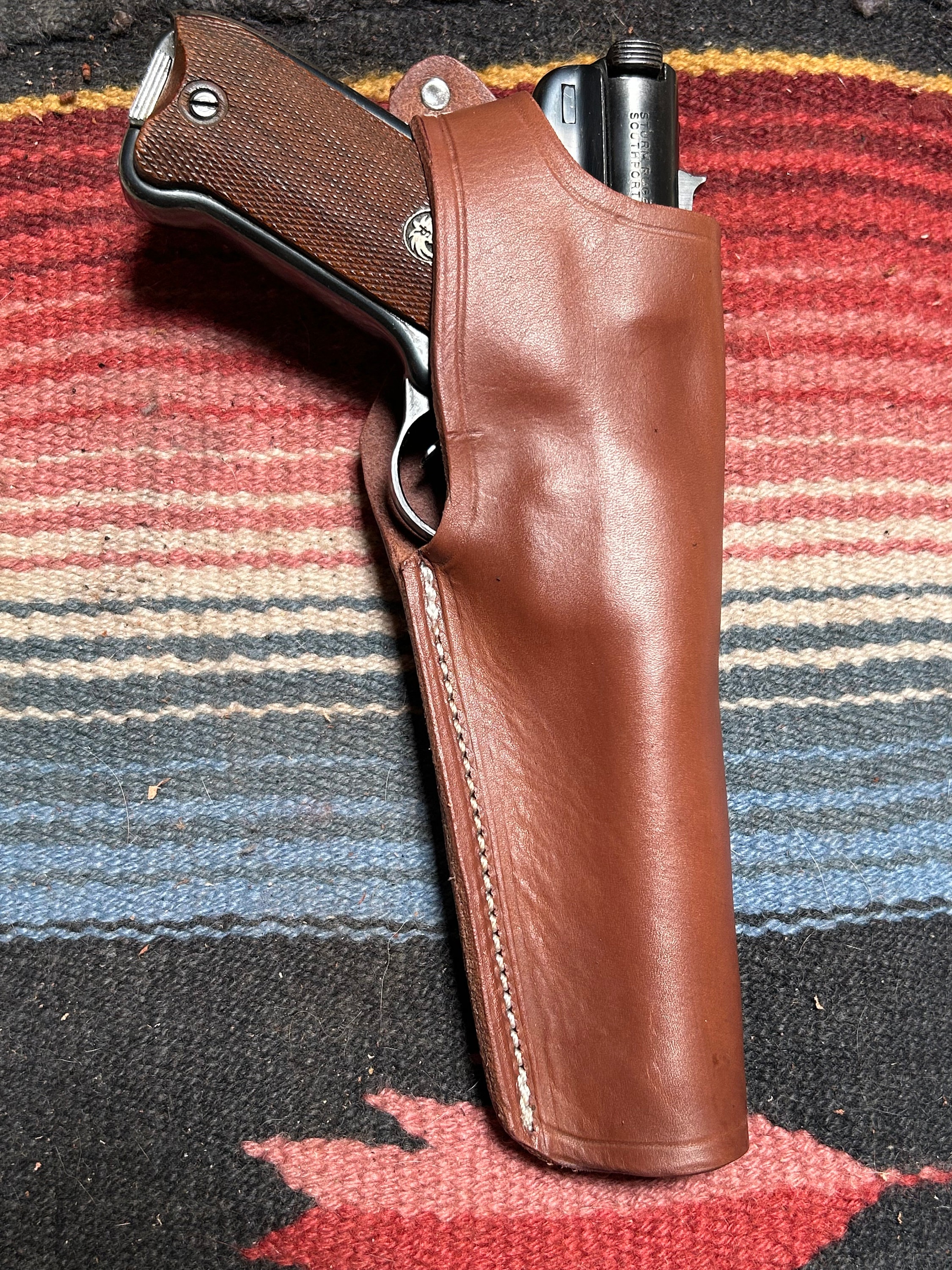 Fondina in pelle Ruger Mark I II III IV Thumb Break adatta a canne Mk e Standard da 4,75, 5,5, 6, 6,88