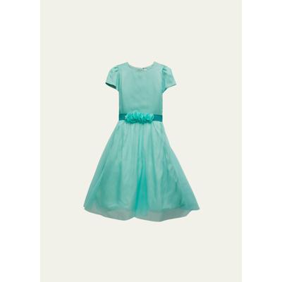 Mariella Ferrari Girl's Flower Dress with Shine