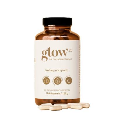 Glow25 - Kollagen Kapseln hochdosiert mit Hyaluronsäure und Vitamin C Vitamine 0,35 kg (85.69 € / 1 kg) Image