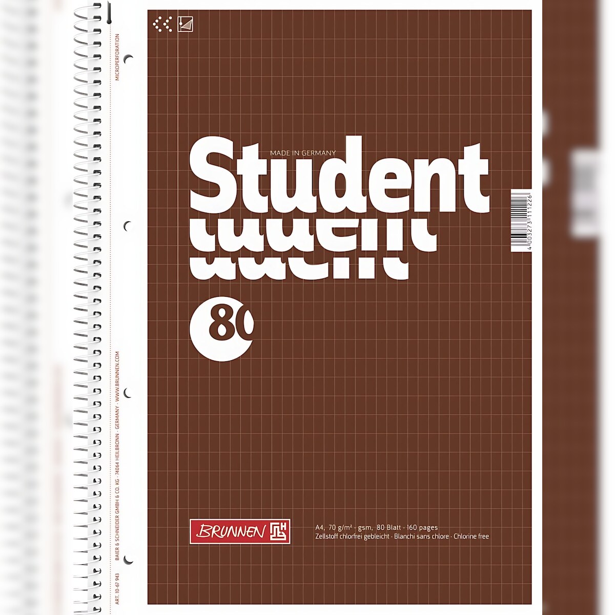 BRUNNEN Collegeblock A4 rautiert 80 Blatt 1067943 Image