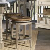 Lexington Twilight Bay Dalton Bar Stool Wood/Wicker/Rattan in Brown/Gray | 36.5 H x 19 W x 20.75 D in | Wayfair 352-815-01