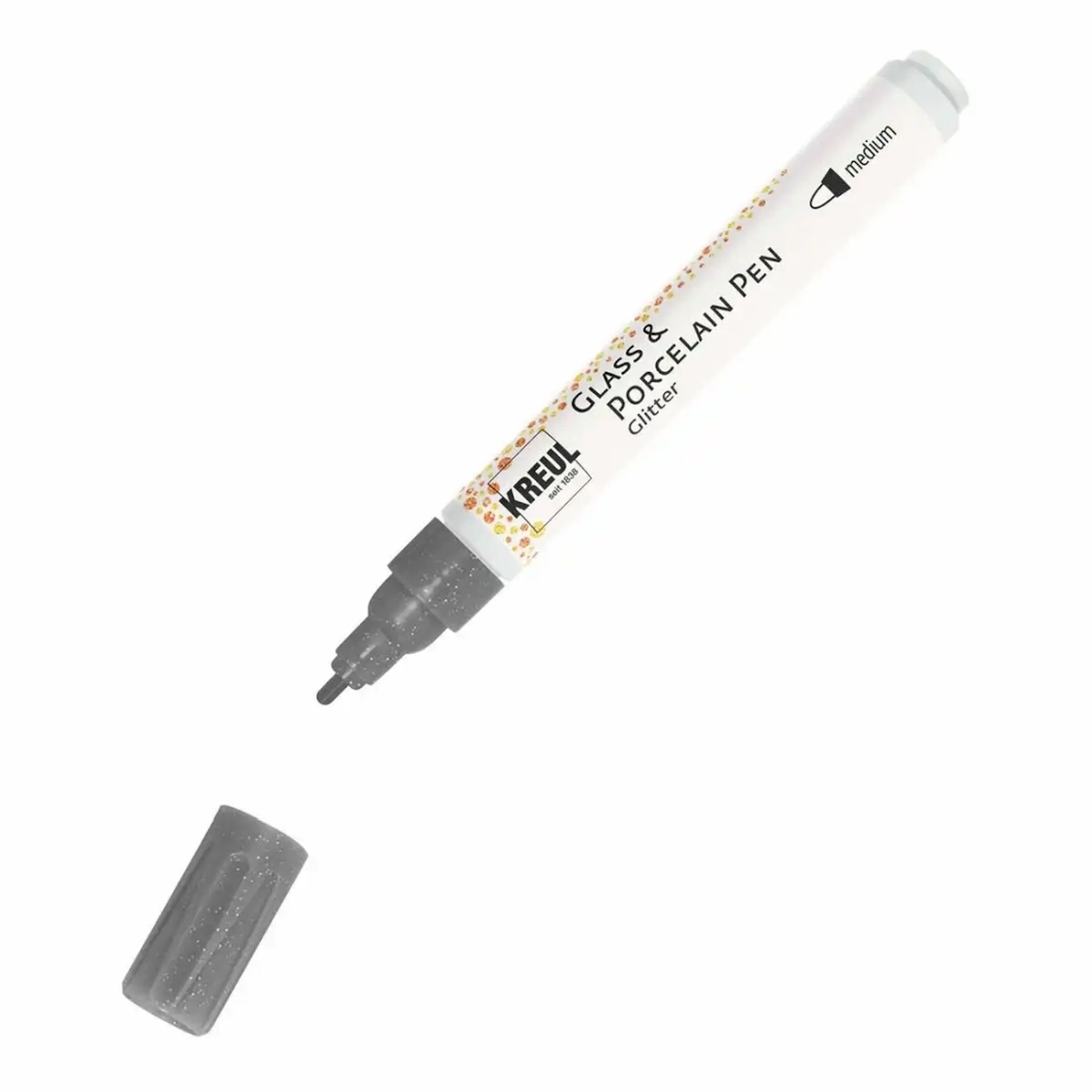 KREUL Glass & Porcelain Pen Glitter medium Anthrazit Image