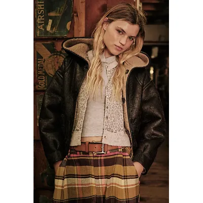 Apres Cozy Reversible Jacket by We The Free at Free People in Brown Beige Combo, Size: Large