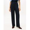 Anzughose TOMMY HILFIGER "PUNTO SLIM STRAIGHT PANT", Damen, Gr. 44, N-Gr, blau (schwarz night navy), Web, Obermaterial: 68% Polyester, 28% Viskose, 4% Elasthan, unifarben, casual, slim fit lang, Hosen