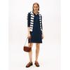 Strickkleid TOMMY HILFIGER "SOFT WOOL HALF SL F&F POLO DRESS", Damen, Gr. S (36), N-Gr, blau (schwarz night navy), Feinstrick, Obermaterial: 100% Wolle, unifarben, casual, kurz, Kurzarm, Kleider, aus reiner Wolle