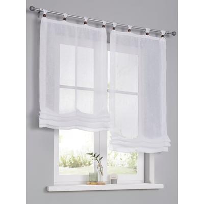 Raffrollo HEINE HOME Gr. 5, braun (weiß, braun), B:120cm H:140cm, Raffrollos Image