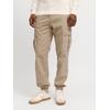 Cargohose JACK & JONES "JPSTKANE JJJONNIE CUFFED CARGO", Herren, Gr. 30, Länge 32, beige (crockery), Web, Obermaterial: 98% Baumwolle, 2% Elasthan, unifarben, modisch, loose fit knöchellang, Hosen