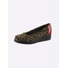 Ballerina HEINE, Damen, Gr. 42, braun (braun, schwarz), Textil, Leder, Lackleder, Glattleder, modisch, Schuhe