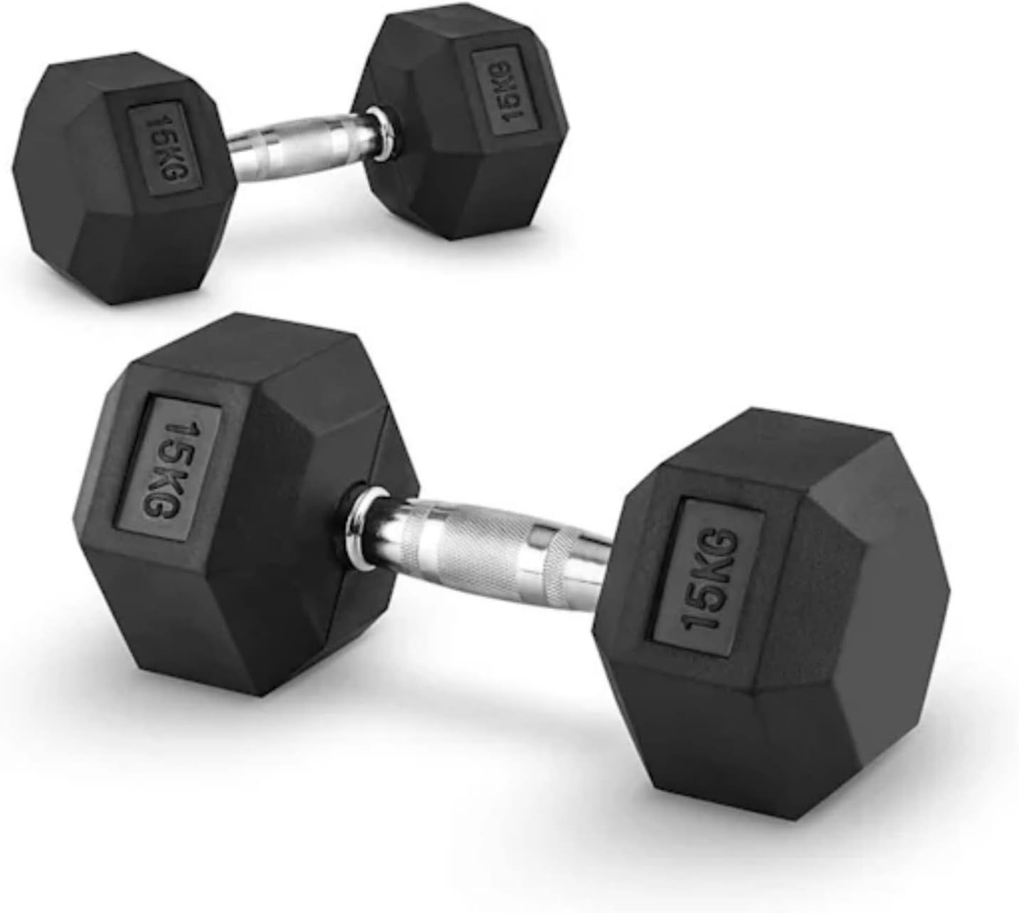 FFitness 2 Manubri da 15 Kg Palestra Esagonali Professionali FF St