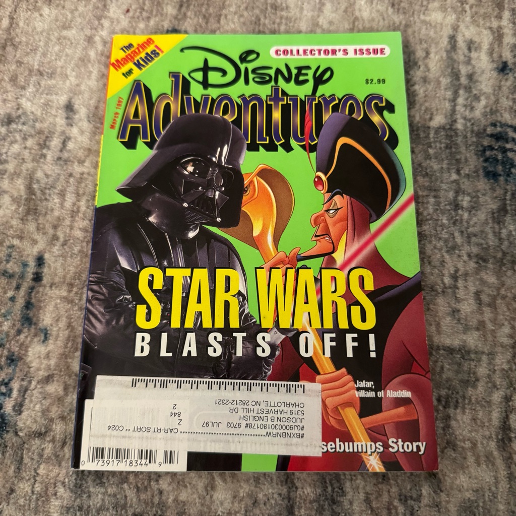 Disney Accents | Disney Adventures Magazine March 1997 Collector’s Edition Star Wars Jafar | Color: Black/Green | Size: Os