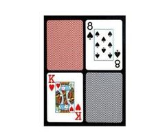 Copag Jumbo Index Poker Size Red and Blue Weave Design Playing Cards - 2 Decks