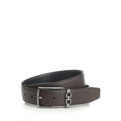 Reversible Gancini Belt - Gray - Ferragamo Belts