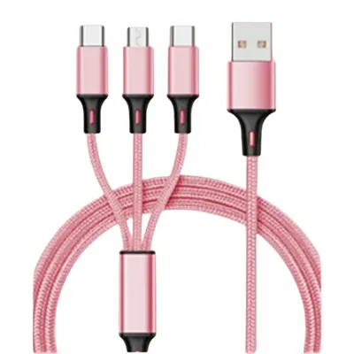 One Drag Three Datenkabel für Apple Android Typec 3-in-1-Schnellladung 1,2 m Nylongeflecht Praktische und schnelle Datenübertragung