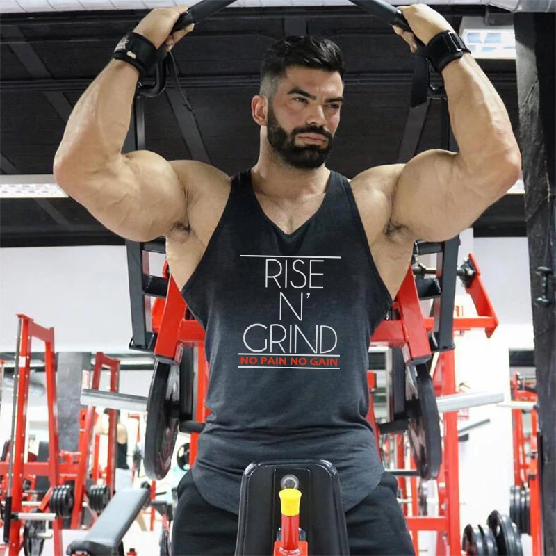 Gym Workout Ärmellose T-Shirts Fitness Lauf Tank Tops Herren Bodybuilding Kleidung Baumwolle Atmungsaktive Sportswear Muskel Westen Image