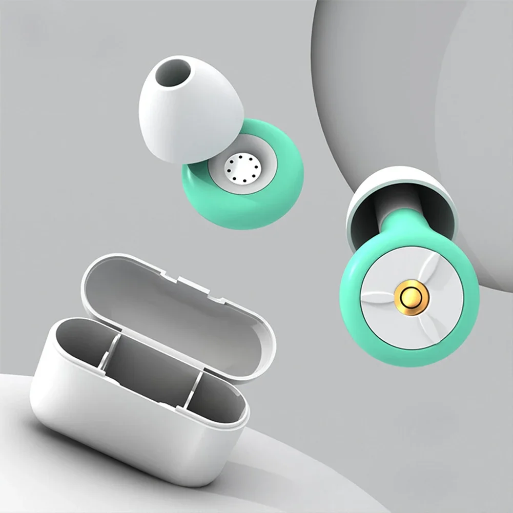 Anti-Lärm-Ohrstöpsel aus Silikon, wasserdichte Schalldämm-Ohrstöpsel, waschbar, mit Ohrstöpselkappen und Etui zum Schwimmen, Duschen Image