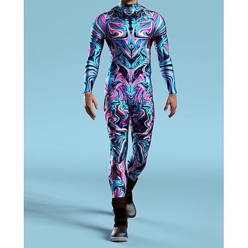 Gemusterte Zentai-Anzüge Cosplay Kostüm Bodysuit Drucken Karnevalskostüm Ganzkörperanzug Herren Damen Sexy Kostüm Halloween Kostüm für Leistung Party Maskerade Erwachsene