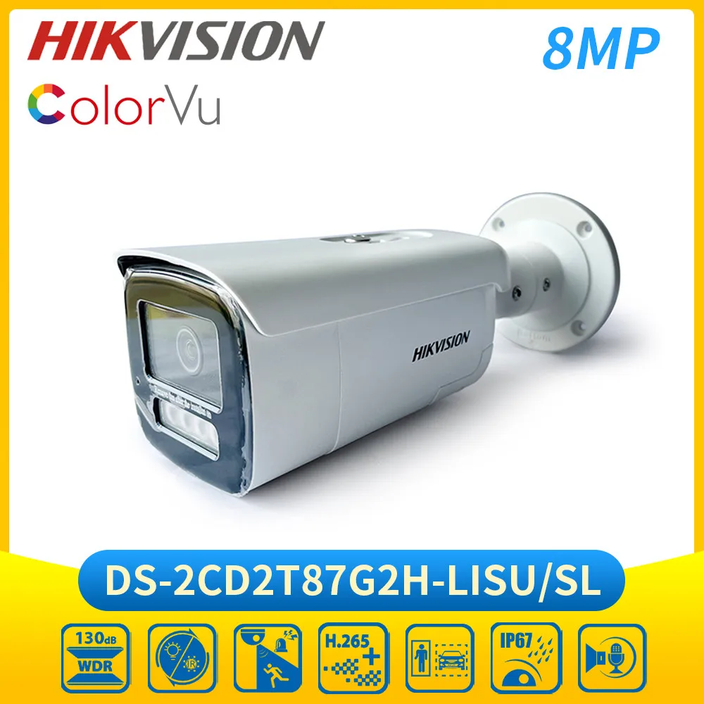 Hikvision DS-2CD2T87G2H-LISU/SL 8MP Smart Hybrid Light ColorVu Netzwerkkamera mit integriertem Mikrofon 4K PoE IP-Kamera Image