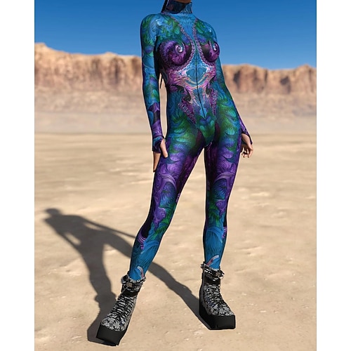 Gemusterte Zentai-Anzüge Cosplay Kostüm Bodysuit Drucken Karnevalskostüm Ganzkörperanzug Herren Damen Jungen Sexy Kostüm Halloween Kostüm für Leistung Party Maskerade Kinder Erwachsene Image