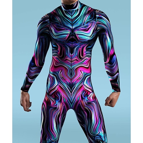 Gemusterte Zentai-Anzüge Cosplay Kostüm Bodysuit Drucken Karnevalskostüm Ganzkörperanzug Herren Damen Jungen Sexy Kostüm Halloween Kostüm für Leistung Party Maskerade Kinder Erwachsene Image