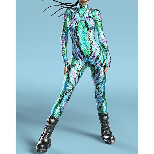 Gemusterte Zentai-Anzüge Cosplay Kostüm Bodysuit Drucken Karnevalskostüm Ganzkörperanzug Herren Damen Jungen Sexy Kostüm Halloween Kostüm für Leistung Party Maskerade Kinder Erwachsene Image