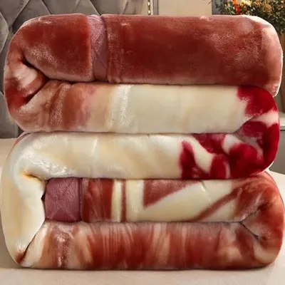 Heavy Thick Mink Fleece Blanket King Size A & B Printed Soft Plush Bed Blanket Winter Warm Blanket Pink Floral Bed Sheets