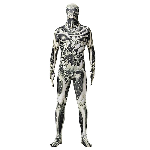 Gemusterte Zentai-Anzüge Cosplay Kostüm Maske Drucken Karnevalskostüm Ganzkörperanzug Herren Damen Jungen Sexy Kostüm Halloween Kostüm für Leistung Party Maskerade Kinder Erwachsene Image