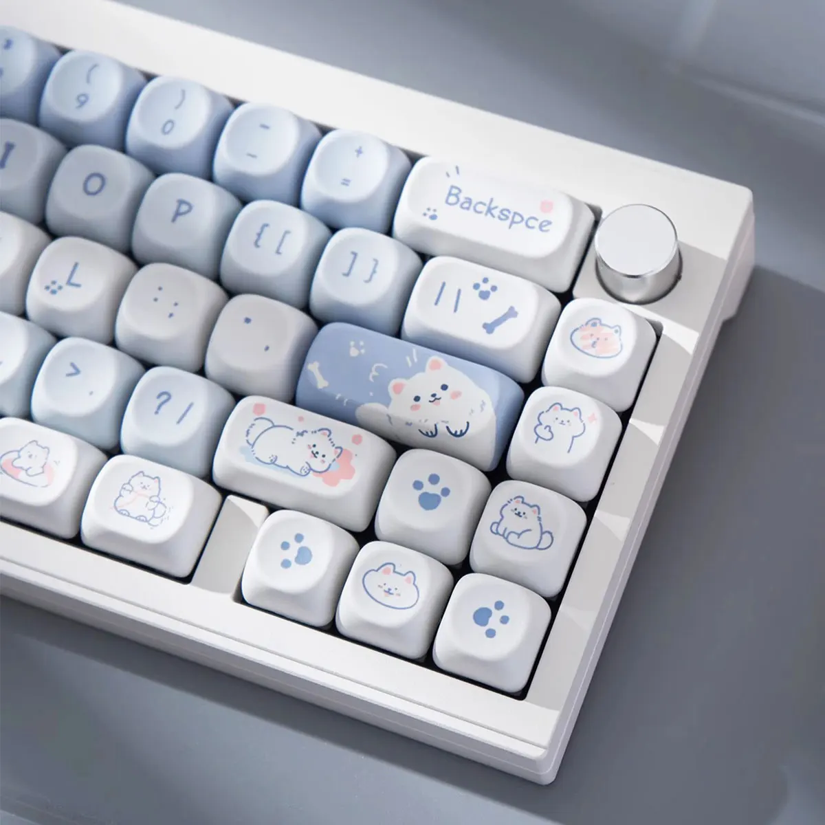 95-Tasten Artoon Niedlicher Welpe Katze Kitty Tastenkappen GMK PBT Tastenkappe MOA Profil Farbstoffsublimation für DIY mechanische Tastatur Mädchen Geschenk Image