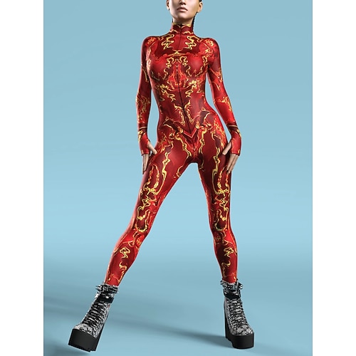 Gemusterte Zentai-Anzüge Cosplay Kostüm Bodysuit Drucken Karnevalskostüm Ganzkörperanzug Herren Damen Jungen Sexy Kostüm Halloween Kostüm für Leistung Party Maskerade Kinder Erwachsene Image