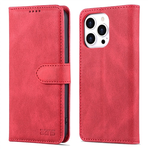Handy Hülle Handyhüllen Für iPhone 17 Pro Max 17 Air 16 15 14 Pro Max Plus 13 12 11 Pro Max Mini Brieftaschenhülle Flip-Cover Mit Ständer Kartenfach Einfarbig PU-Leder Image