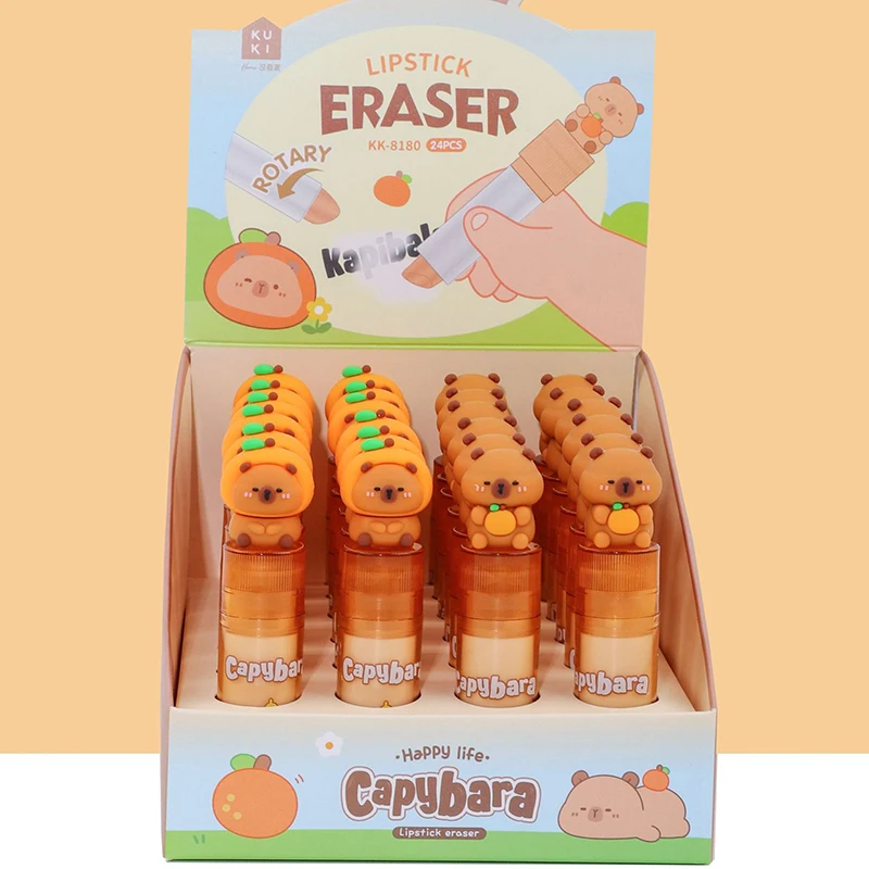 1Pc Nette Capybara Gummi Radiergummi Kreative Lippenstift Radiergummi Student Schule Liefert Schreibwaren Kinder Preis Geschenke Image
