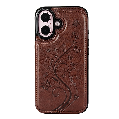 Handy Hülle Handyhüllen Für iPhone 17 Pro Max 17 Air 16 15 14 Pro Max Plus 13 12 11 Pro Max Mini Rückseite Mit Ständer Kartenfach Stoßfest Retro TPU PU-Leder Image