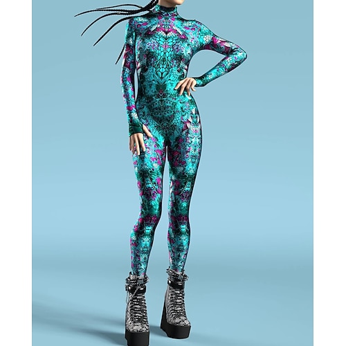 Gemusterte Zentai-Anzüge Cosplay Kostüm Bodysuit Drucken Karnevalskostüm Ganzkörperanzug Herren Damen Jungen Sexy Kostüm Halloween Kostüm für Leistung Party Maskerade Kinder Erwachsene Image