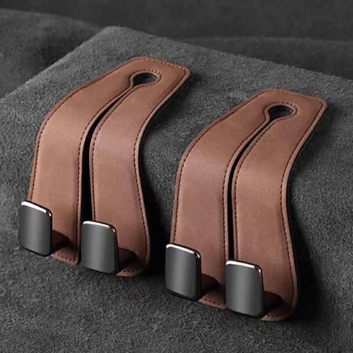 2 Stück Autositzlehnen-Doppelhaken – Wildleder Rücksitz-Organizer aus Metall, Auto-Aufbewahrungsbügel, Innenausstattung Image