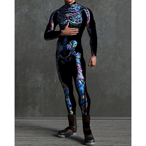 Gemusterte Zentai-Anzüge Cosplay Kostüm Bodysuit Drucken Karnevalskostüm Ganzkörperanzug Herren Damen Jungen Sexy Kostüm Halloween Kostüm für Leistung Party Maskerade Kinder Erwachsene Image