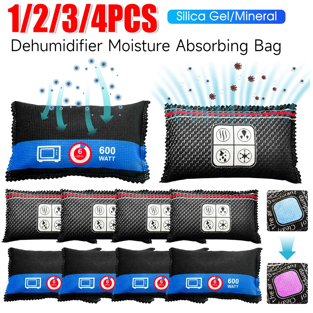 Auto-Luftentfeuchter, großer Trockenbeutel, wiederverwendbar, Trockenmittel-Luftentfeuchterbeutel, multifunktional, Silikagel/Mineral, für Kleiderschrank, Schuhschrank