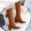 Marke Neue Winter Bequeme Schwarze Frauen Kniehohe Stiefel High Heels Dame Kleid Schuhe Plus Große Kleine Größe 11, 32, 43, 47